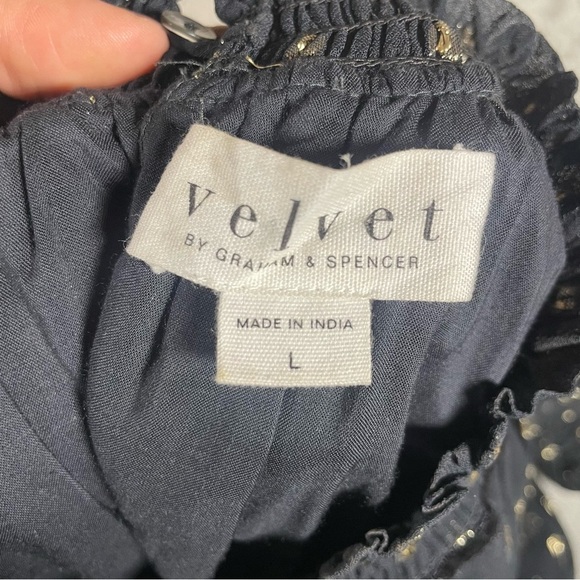 Velvet by Graham & Spencer Black and Gold Dress Size L - Picture 12 of 12